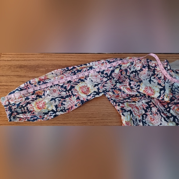 Antik Batik M/40 Navy Andre Dress 100% Cotton Long Sleeve Buttons Ruffles - Picture 8 of 16